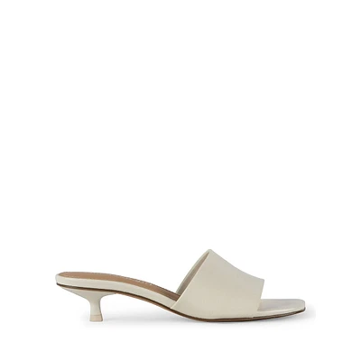 Mina1 Kitten-Heel Mule Sandals
