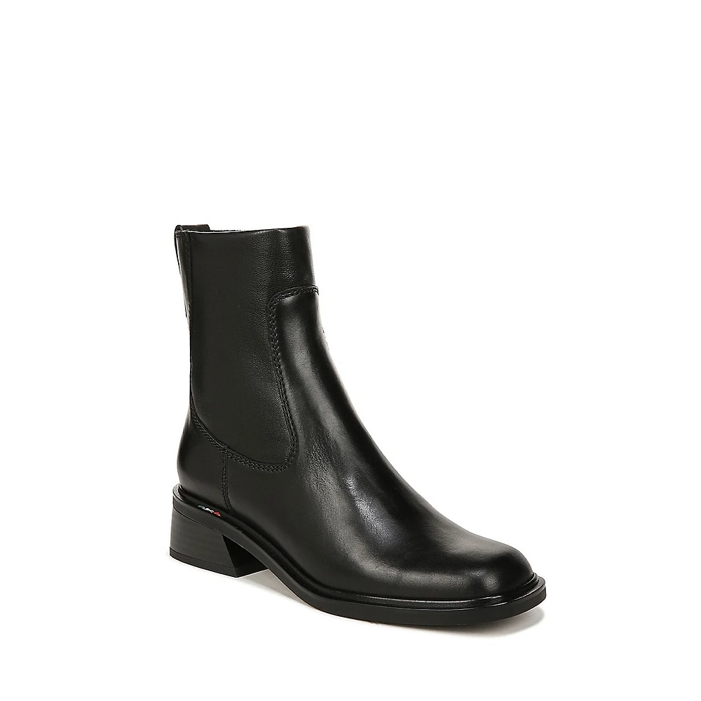 Gracelynn Square-Toe Leather Ankle Boots