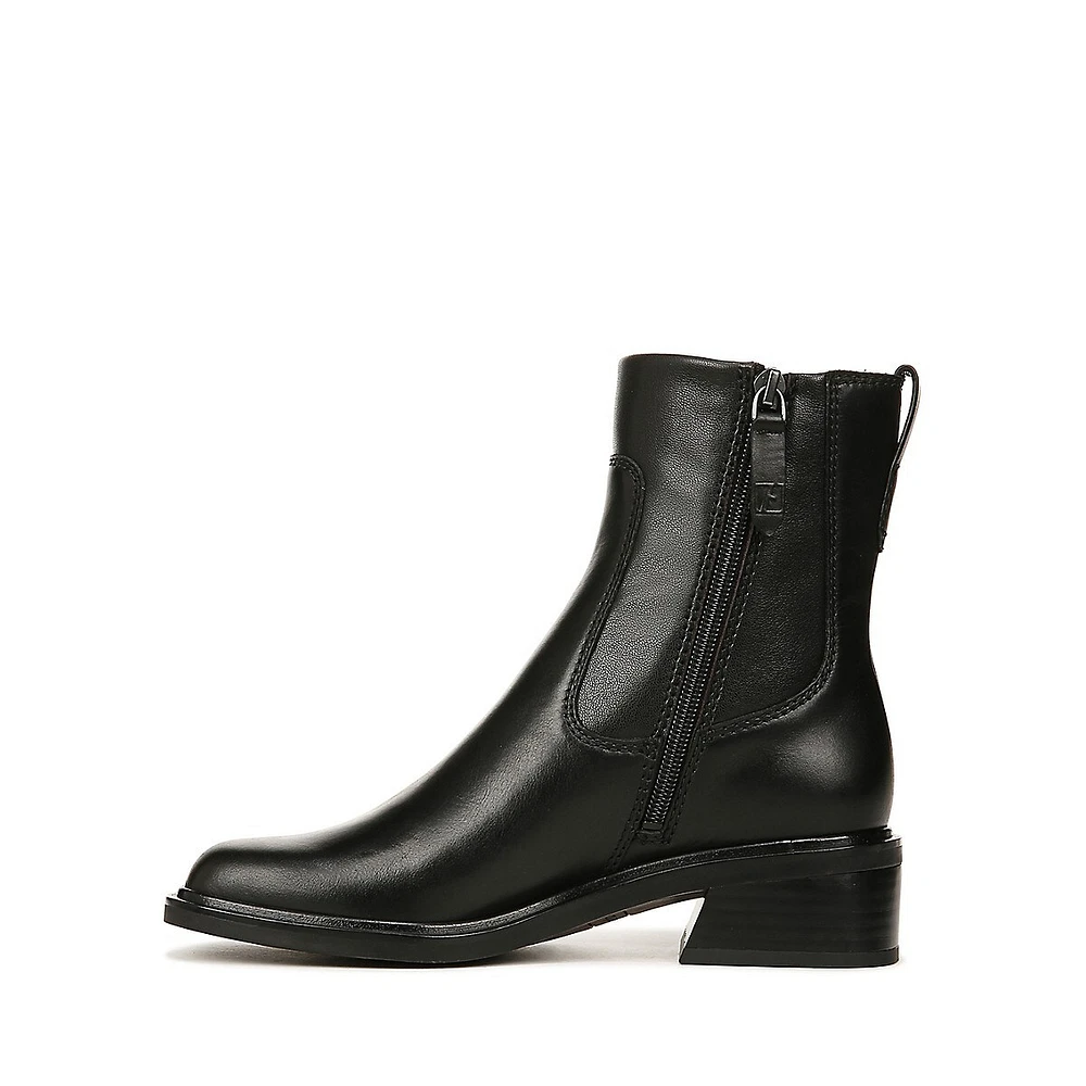 Gracelynn Square-Toe Leather Ankle Boots