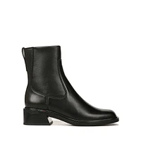 Gracelynn Square-Toe Leather Ankle Boots