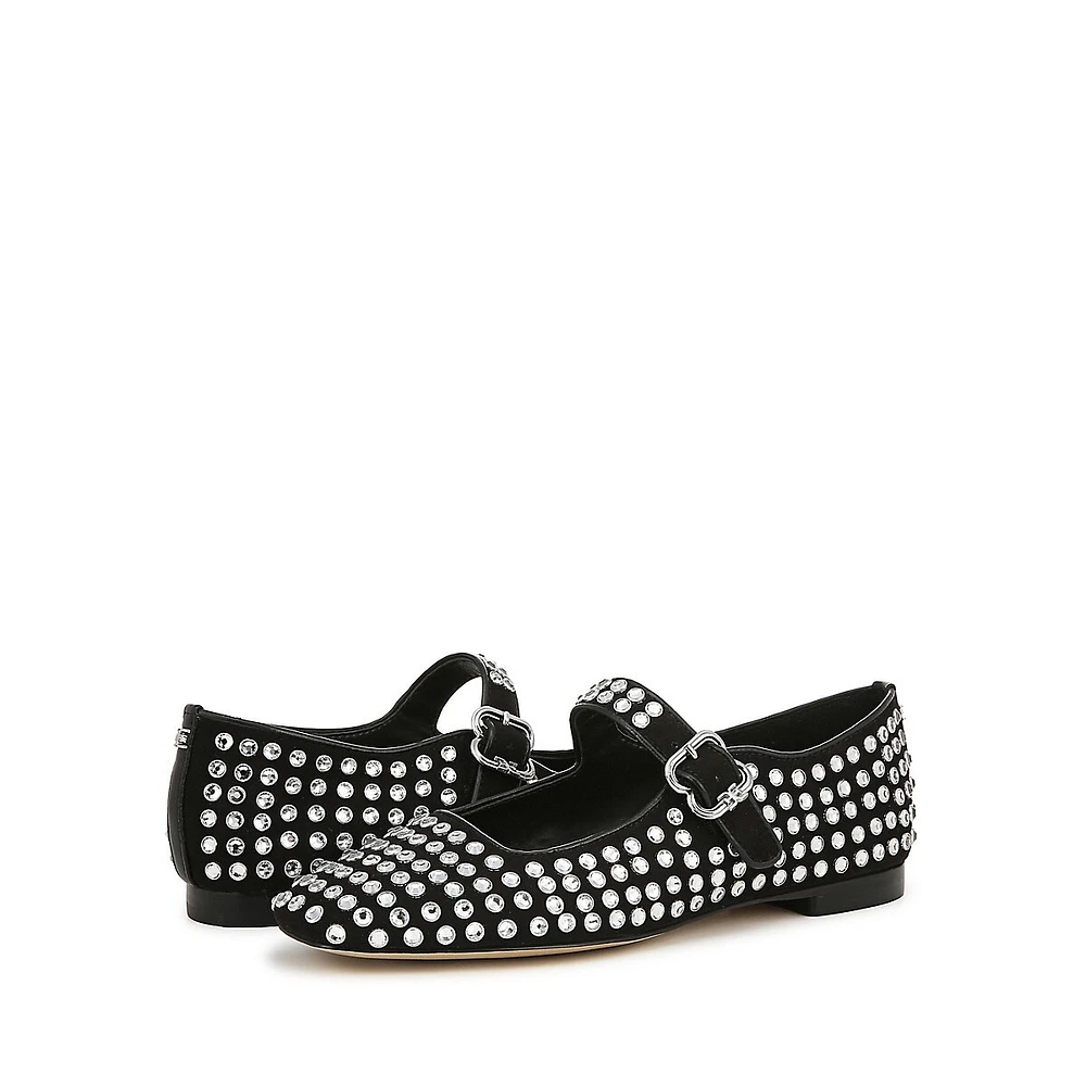 Michaela Gem Embellished Mary-Jane Flats