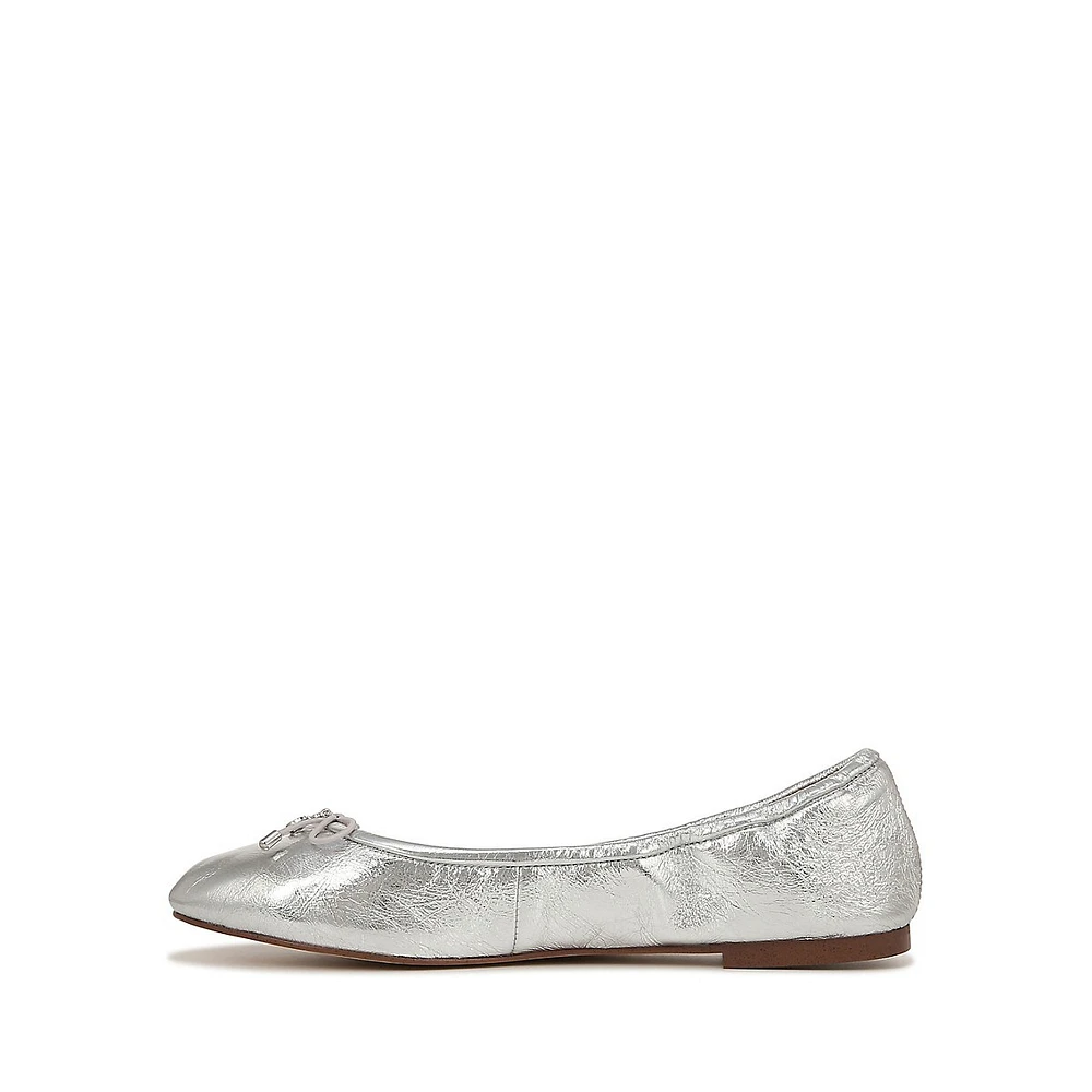 Felicia Cushioned Metallic Leather Ballet Flats