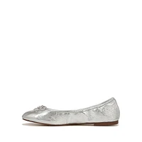 Felicia Cushioned Metallic Leather Ballet Flats