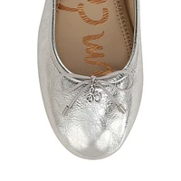 Felicia Cushioned Metallic Leather Ballet Flats