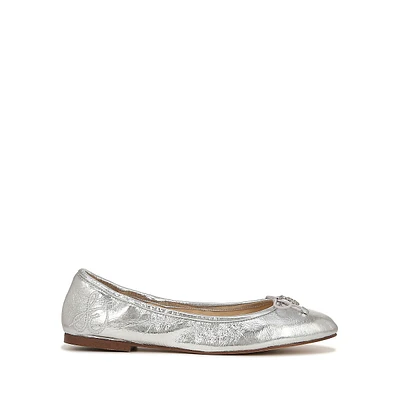 Felicia Cushioned Metallic Leather Ballet Flats