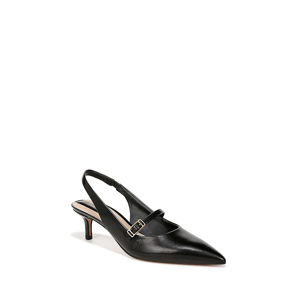 Khloe Leather Mary-Jane Slingback Pumps