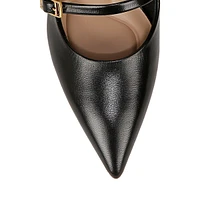 Khloe Leather Mary-Jane Slingback Pumps