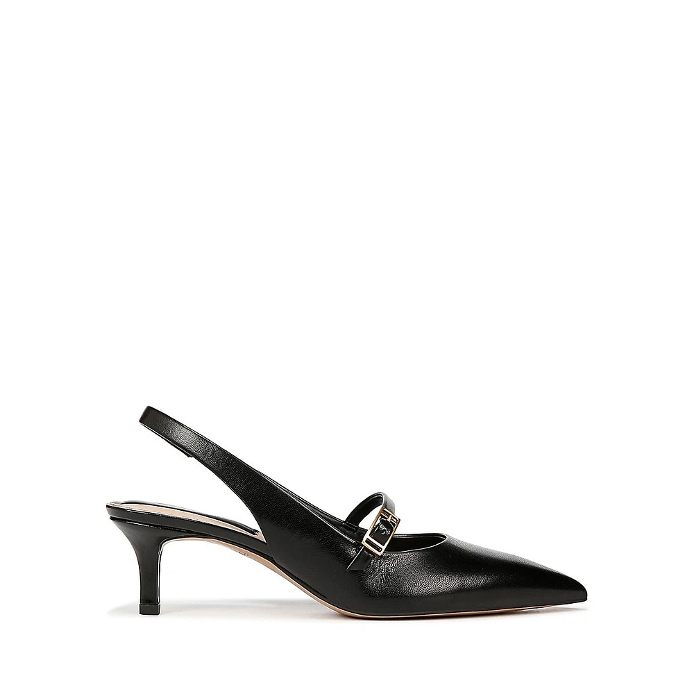 Khloe Leather Mary-Jane Slingback Pumps