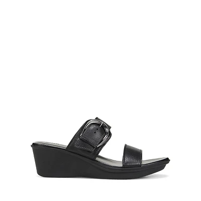 Premium Rabia Leather Wedge Slides