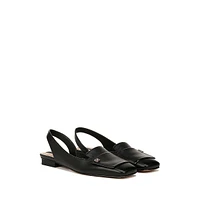 Teagan Leather Slingback Flat Sandals