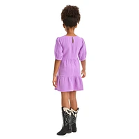 Girl's Short-Sleeve Gauze Dress