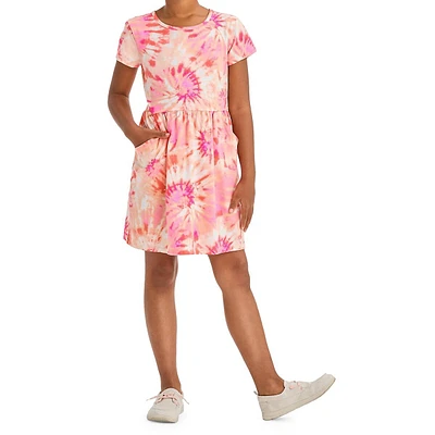 Robe à manches courtes et imprimé pour fille