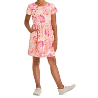 Robe à manches courtes et imprimé pour fille