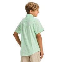 Boy's Short-Sleeve Poplin Button-Down Shirt