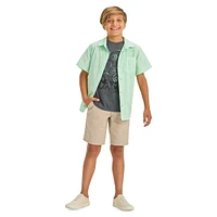 Boy's Short-Sleeve Poplin Button-Down Shirt