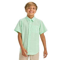 Boy's Short-Sleeve Poplin Button-Down Shirt