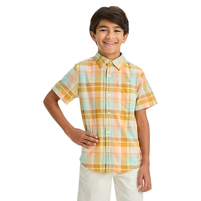 Boy's Short-Sleeve Poplin Button-Down Shirt