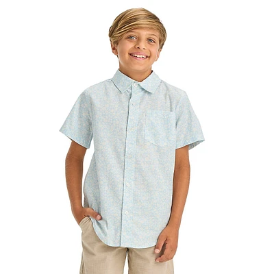 Boy's Short-Sleeve Poplin Button-Down Shirt