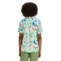 Boy's Printed Short-Sleeve Camp Shirt