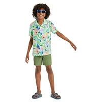 Boy's Printed Short-Sleeve Camp Shirt