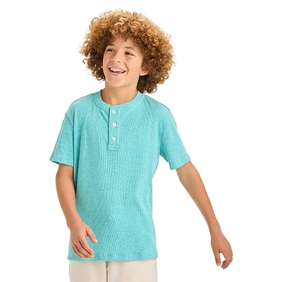 Boy's Henley Rib Short-Sleeve T-Shirt