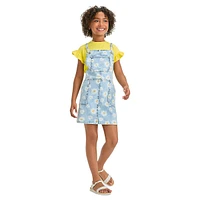 Girls' Daisy-Printed Denim Skirtall Dress