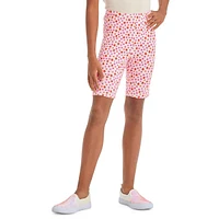 Girl's Floral-Print Bike Shorts