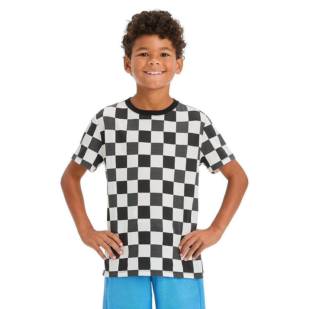 Boy's Favourite Tee Checkerboard-Print T-Shirt
