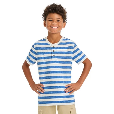 Boy's Striped Henley Short-Sleeve T-Shirt