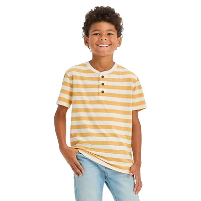 Boy's Striped Henley Short-Sleeve T-Shirt