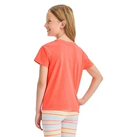 Girl's Relaxed-Fit Pocket T-Shirt