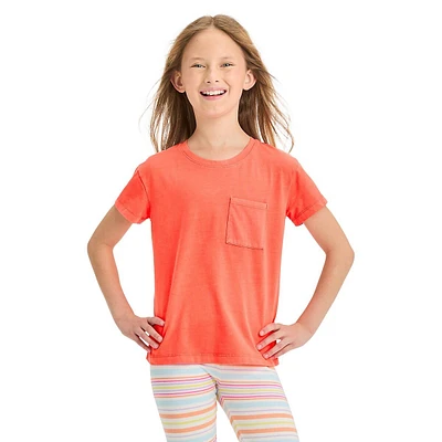 Girl's Relaxed-Fit Pocket T-Shirt