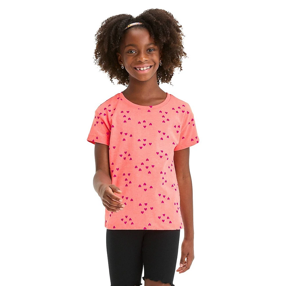 Girl's Heart-Print T-Shirt