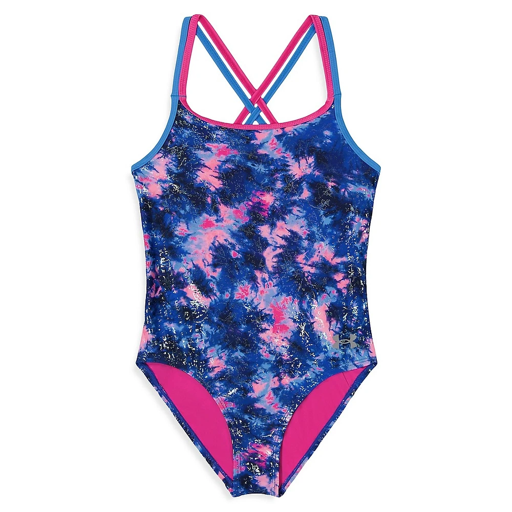 Girl's Multi Dye UPF 30 One-Piece Swimsuit