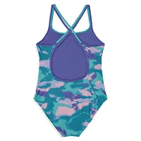 Girl's Dissolve Camo UPF 30 One-Piece Swimsuit