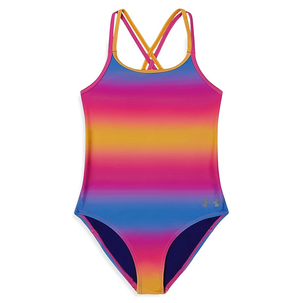 Girl's UA Gradient UPF 30 One-Piece Swimsuit