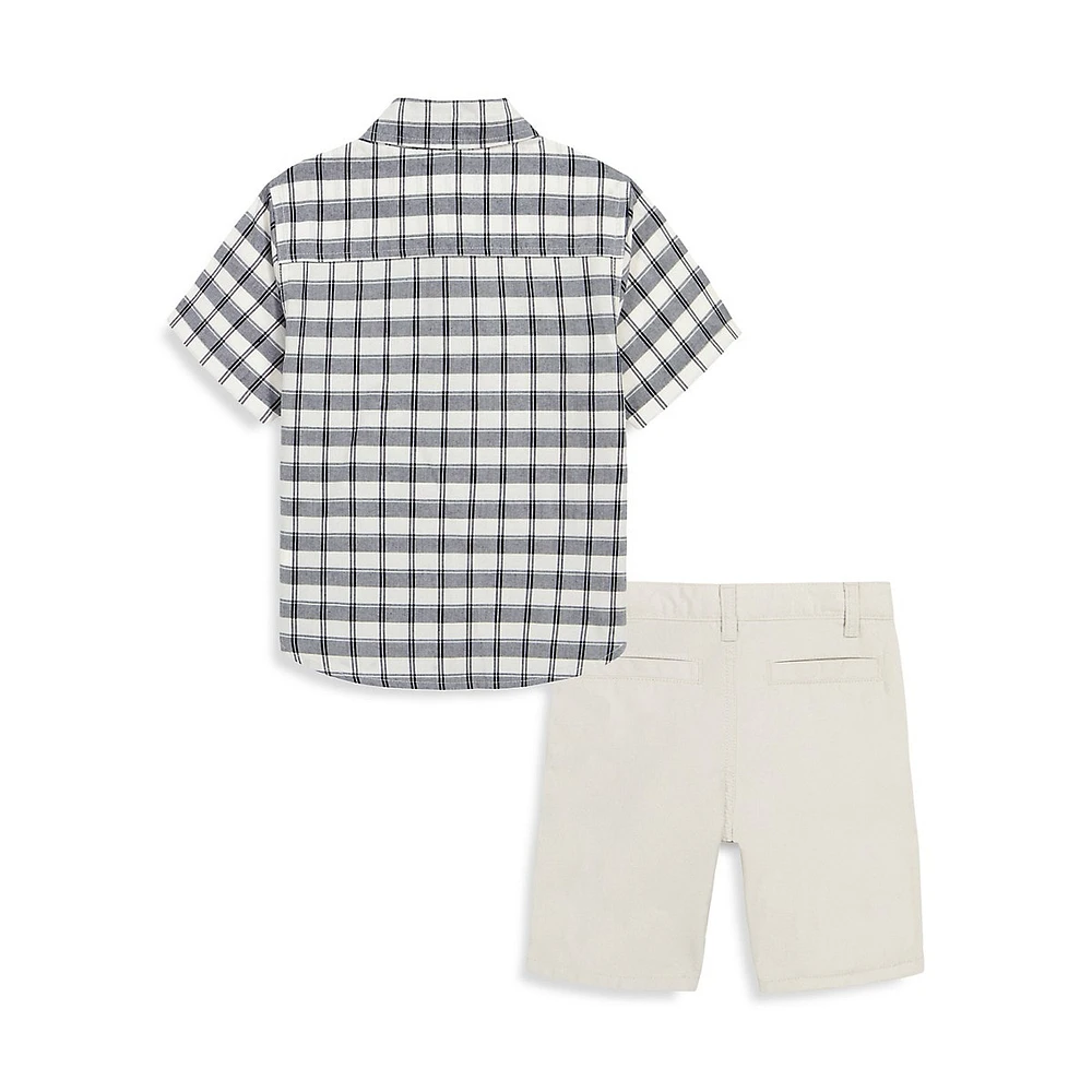 Little Boy's 2-Piece Short-Sleeve Shirt & Shorts Set