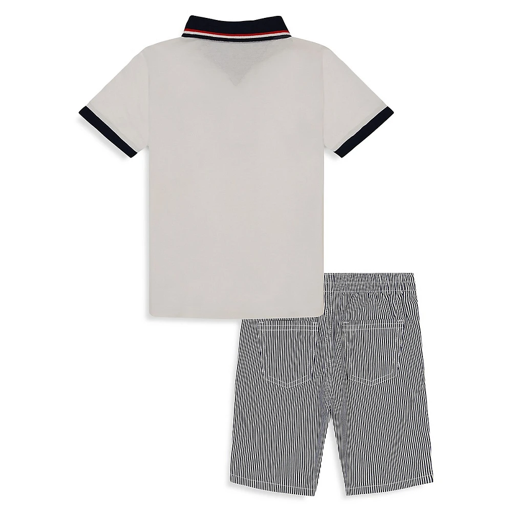 Little Boy's 2-Piece Polo Shirt & Short Set