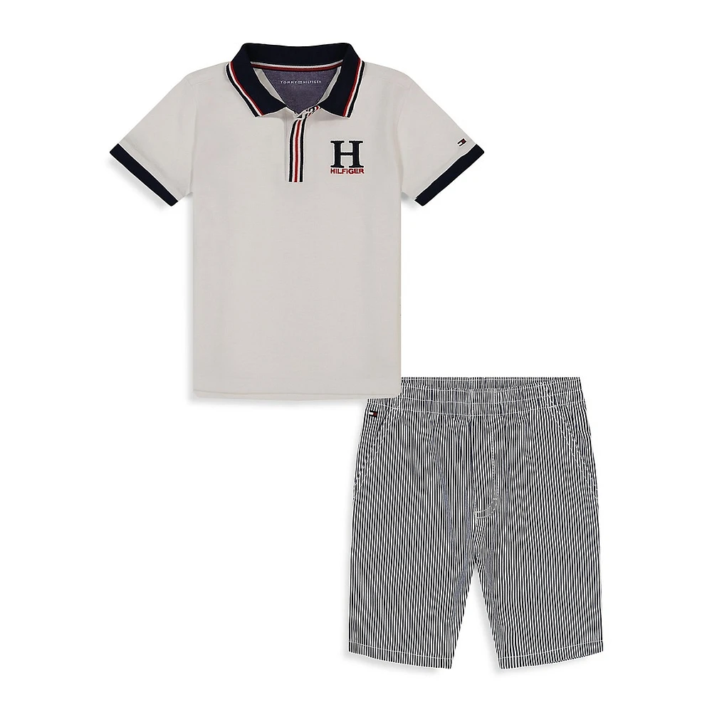 Little Boy's 2-Piece Polo Shirt & Short Set