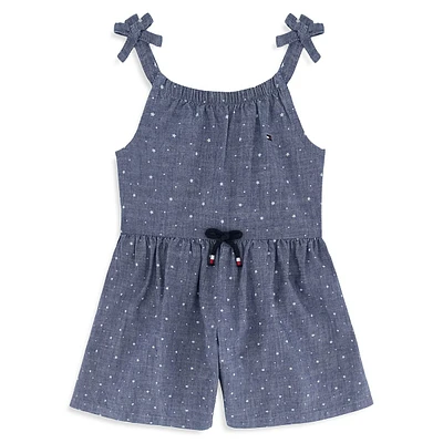 Little Girl's Star-Print Sleeveless Romper