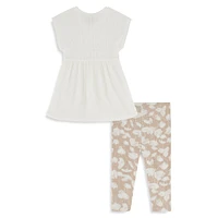 Little Girl's 2-Piece Peplum Top & Leggings Set