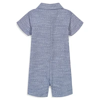 Baby Boy's Logo-Print Collared Romper