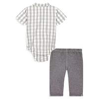 Baby Boy's 2-Piece Gingham Bodysuit & Pants Set