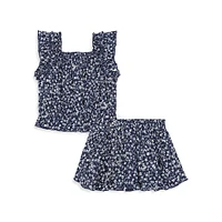 Little Girl's 2-Piece Floral Top & Shorts Set