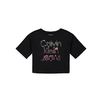 Girl's Glow Stack Logo Boxy T-Shirt