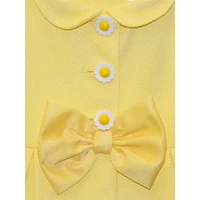 Little Girl's Fit-&-Flare Daisy Overlay Dress & Daisy-Button Pleated Coat