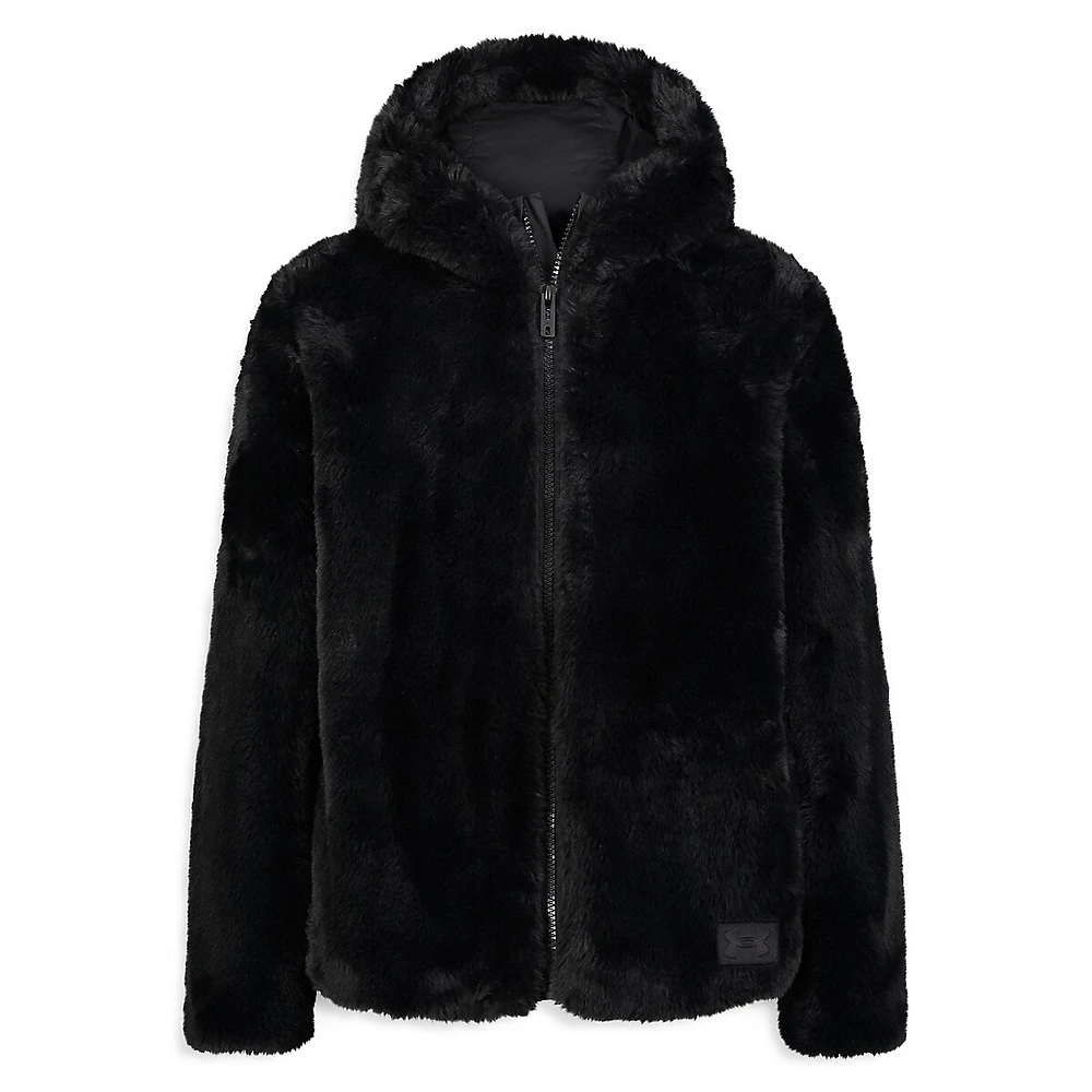 Girl's UA Cozy Faux Fur Hoodie