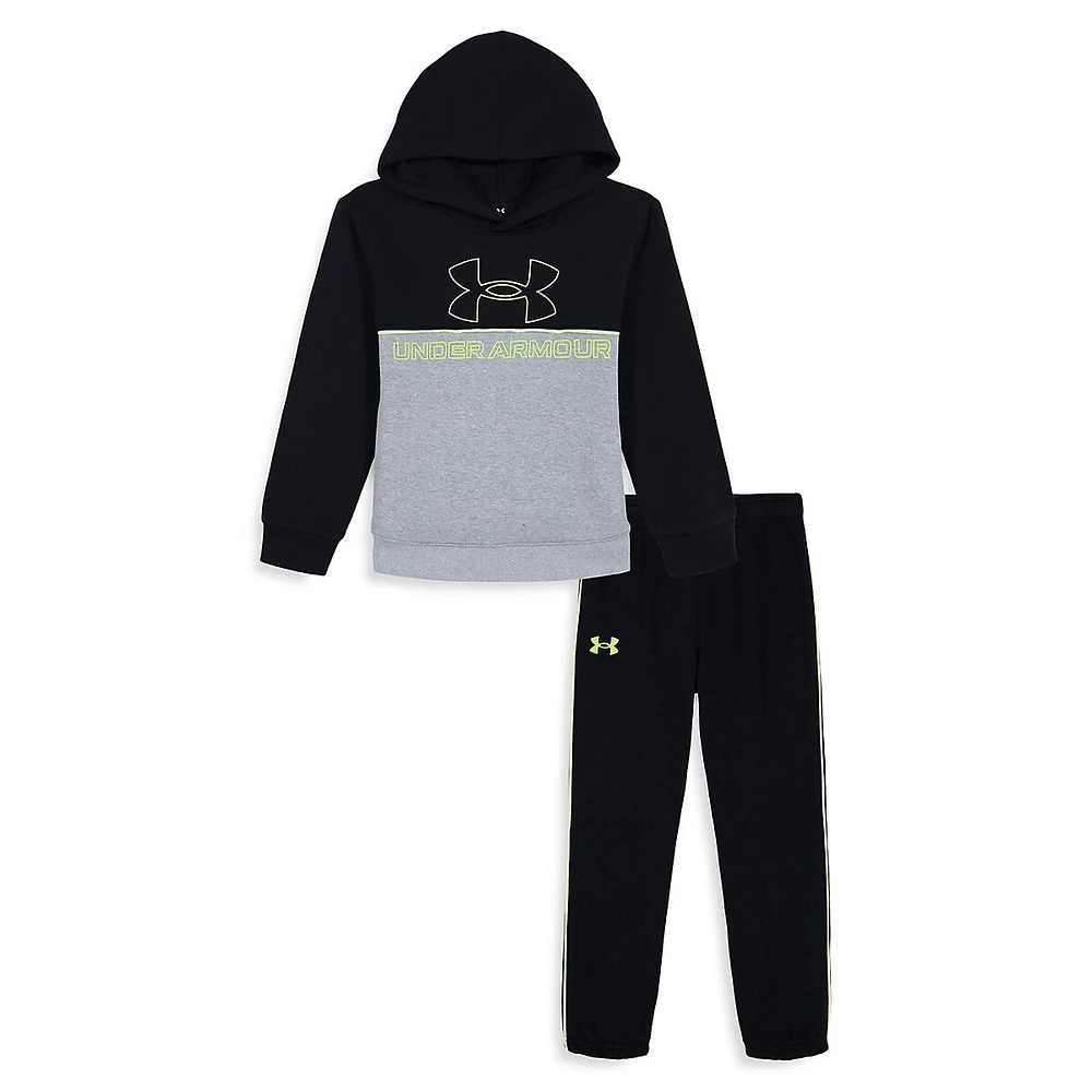 Little Boy's Rival Colourblock 2-Piece Fleece Hoodie Set