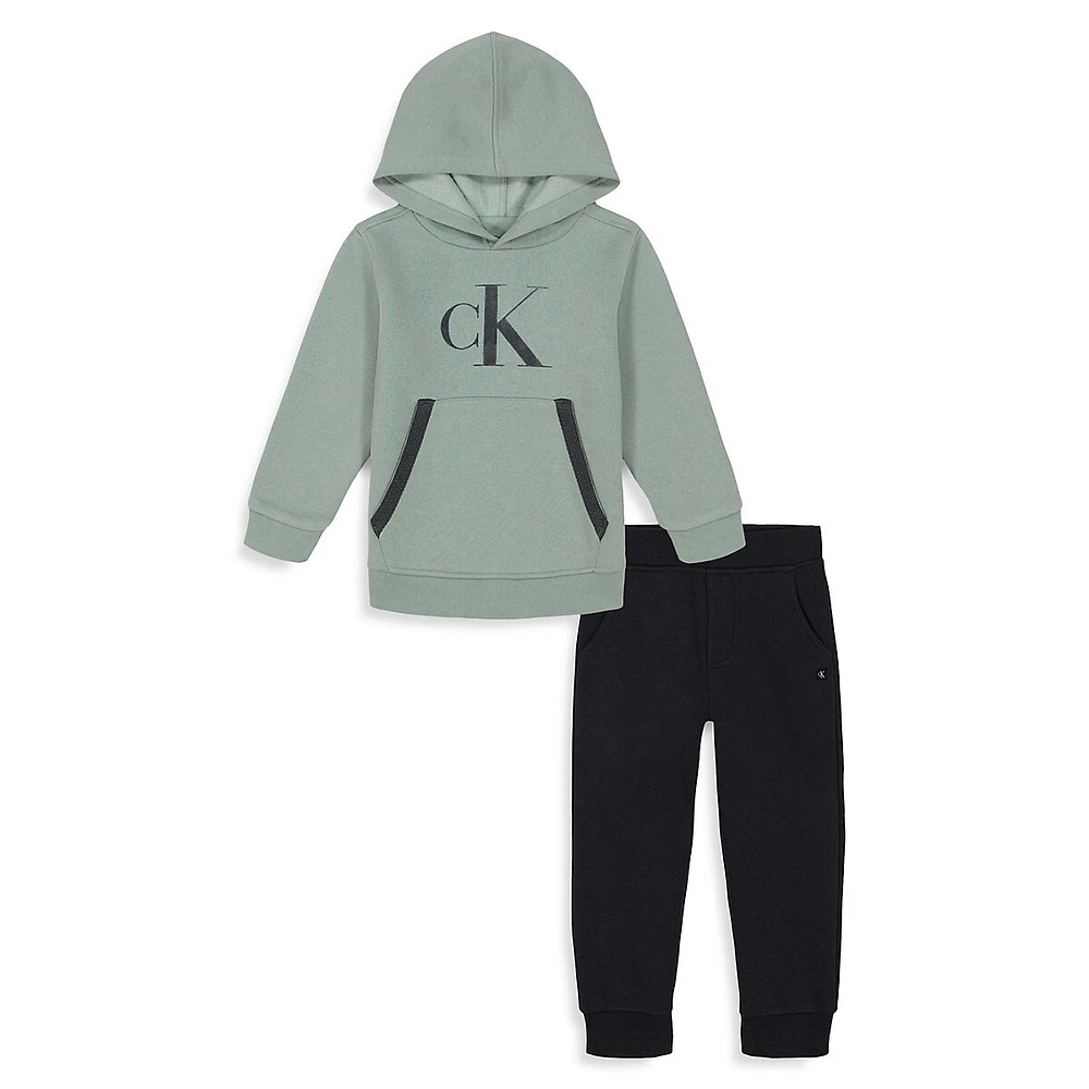 Little Boy's 2-Piece Fleece Hoodie & Joggers Set