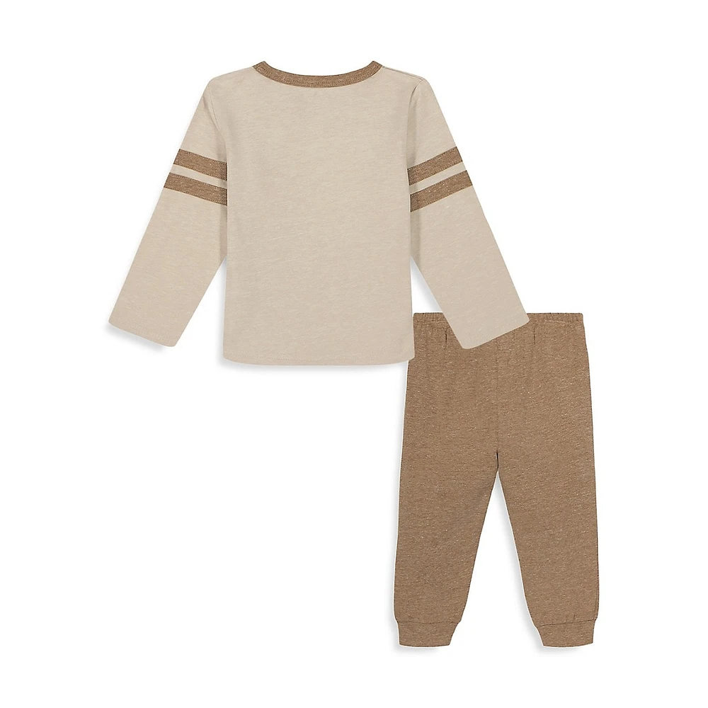 Baby Boy's 2-Piece Double-Brushed Shirt & Joggers Set